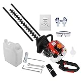 26CC Heckenschere Benzin mit Doppelseitiger Dual-Action-Klinge 2-Takt-Benzin-Heckenschere (Schnittlänge 61cm Schnittstärke 25mm) Hedge Trimmer Heckenschneider Geeignet zum Trimmen von Sträuchern