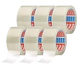 tesapack 64014 im 6er Pack - Geräuscharmes Paketklebeband...