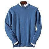 100 % Kaschmir-Pullover für Herren, alltäglich, warm, All-Match-Strickpullover, Jersey, blau, X-Groß