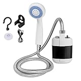 Yiokii Tragbare Campingdusche, Outdoor-Dusche, elektrische USB-Duschpumpe für Camping, Wandern, Strand, Autowäsche, Reisen, Haustierreinigung, Wohnmobil