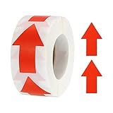sourcing map Pfeil Aufkleber Etikett 500 Stück, 5cm Kleber Farbe Kodierzeichen Aufkleber für Gasrichtung Inspektion, Produkte Inspektions und Wegweiser, Rot（1 Rolle）