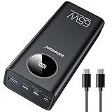 NOHON Powerbank 65W Fast Power Bank: 26800 mAh Charger PD/QC3.0 Externer Akku mit LED Display | USB C Input&Output | 4 Ports Externer Handyakku Kompatibel mit iPhone 16 15 14 13 12 11 Mini Pro Max
