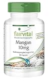 Fairvital | Mangan Kapseln 10mg - HOCHDOSIERT - aus Mangangluconat - Vegan - essentielles Spurenelement - Manganese - 90 Kapseln