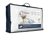 DormiGood - Premium Daunenkissen 80 x 80 cm 100% Natur - 3 Kammer Kopfkissen 80x80 1000g extra weich - Hochwertiges Inlay aus Baumwolle