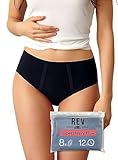 REV PERIOD UNDERWEAR Menstruationshöschen, für Frauen, nahtlose Periodenhöschen für Teenager, waschbar mit starkem Durchfluss, Übergröße, Schwarz, 3XL