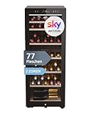 Haier Weinklimaschrank 50 SERIE 7 HWS77GDAU1 I 77 Flaschen Weinkühlschrank I Neue Technologie für beste Lagerung I Weinkühlschrank 2 Zonen, UV-Glastür & Holzregale I Wine fridge vibrationsarm, Wi-Fi