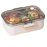 Puooifrty Retro Edelstahl Lunchbox Tragbare Bento Box Student Erwachsene Mittagessen Lebensmittelbehälter Büro Schule Esszimmer Halle Weiß