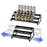 Afeeler Gewürzregal Stehend 3 Etagen, Gewürz Organizer Erweiterbar Gewürzregal für Küchenschrank Spice Rack, Gewürzregale für Speisekammer Arbeitsplatte