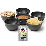 Hausfelder Dipschalen Set 6x180ml - Kleine Schälchen für Dips, Tapas Schalen klein schwarz, Snackschalen aus bruchfestem Kunststoff, BPA-frei, Spülmaschinenfest, Anthrazit