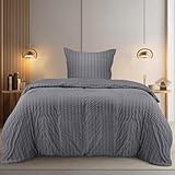 Utopia Bedding Seersucker Bettwäsche 135x200 Set -...