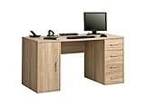 MAJA Möbel Schreib- und Computertisch, Holzdekor, Sonoma-eiche, 150,00 x 67,00 x 75,00 cm, 1974 5525