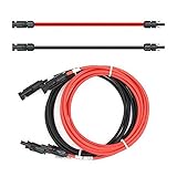 SOLARTRONICS Verlängerungskabel 6mm² inkl. Solarstecker 2x2m - PV Kabel H1Z2Z2-K beidseitig rot/schwarz - Photovoltaik Kabel mit Stecker - Solarkabel für PV Solaranlage - Made in Germany (2 x2m)