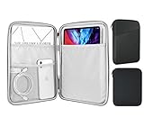 MoKo 9-11' Tablet Tasche Hülle mit Seitentasche Kompatibel mit iPad Pro 11 M2 2022-2018/iPad 10. 10,9 2022/iPad Air 5 10,9' 2022/Air 4 10,9, Galaxy Tab S8/A8/A7 2022, Dunkel Grau