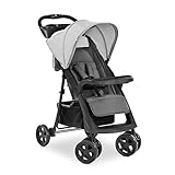 hauck Buggy Shopper Neo II mit 2 Getränkehalter und Snack-Tablett, Einhändig Klein Faltbar, ab Geburt bis 22 kg mit Liegefunktion, Tasche im Verdeck, XL Korb bis 3 kg (Grey)