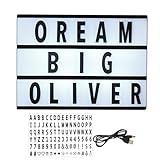 A5-96 Vintage A5 - 96 Buchstaben Leuchtbuchstaben LED Pinnwand | Anzeigetafel für Schlafzimmer, Schule, Event, Versammlung, Strandparty, Tisch, Hof, Würfel