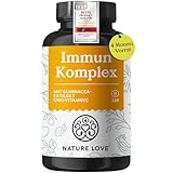 NATURE LOVE® Immun Komplex - 120 Kapseln - 4 Monate Reichweite - mit Echinacea-Extrakt, Vitamin C & D, Zink, Selen und Histidin - Immunsystem unterstützen* - hochdosiert, laborgeprüft aus Deutschland