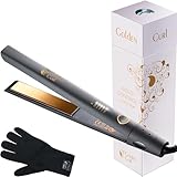 Glätteisen Locken und Glätten Haarglätter - 5 Jahre Garantie Haar Styling Gerät mit Ionen Technologie - Hair Straightener Glätteeisen Hairstyler mit Accessoriesn (Gold Control)