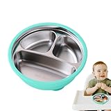 Babyteller mit Fächern – sichere Kinderteller aus Edelstahl | Tablett für Lebensmittel, Kindergarten, Picknick, Haus, Outdoor, Transport