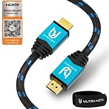 Ultra HDTV 4K HDMI-Kabel 2 Meter inkl. Knickschutz I High Speed HDMI Kabel 2.0b 18 GBit/s I 4K@60Hz Auflösung bis 4096x2160 - Premium Zertifikat