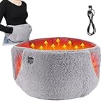 Elektrischer Wärmegürtel, Tragbares Heizkissen Wärmekissen Periode zur Schmerzlinderung, Beheizter Handwärmer für Taille mit 3 Heizstufen, Lendenwärmer für Rücken, Bauch, Taillenschmerzen (Grau)