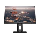 HP X24ih Gaming Monitor - 24 Zoll Bildschirm, Full HD IPS Display, 144Hz, AMD FreeSync Premium, HDMI, DisplayPort, 1ms Reaktionszeit, VESA Mount 100 x 100mm, 99% sRGB, höhenverstellbar) schwarz