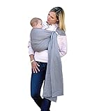 AMAZONAS Babytragetuch ohne Knoten Ring Sling Grey 180 cm 0-3 Jahre bis 15 kg