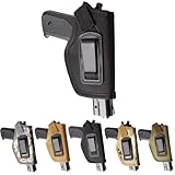Peminkoo Universal Taktische Pistole Holster Verdeckte Trage Holster Gürtel Metall Clip IWB OWB Holster Airsoft Gun Tasche für G1OCK 17 19 22 23 32 33 Ruger (Black)