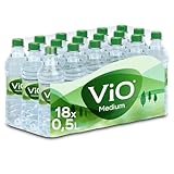 ViO Bio Wasser Medium - Natürliches Mineralwasser mit weniger Kohlensäure - mit weichem Geschmack - Sprudelwasser in umweltfreundlchen Einweg Flaschen (18 x 500 ml)