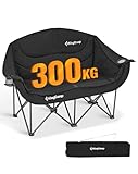 KingCamp Camping Couch Faltbar bis 300 kg, Luxus Campingstuhl Klappbar 2 Personen, Campingsofa Gepolstert mit Armlehne, Doppel Campingstuhl Hochlehner, Camping Sofa 2 Sitzer für Outdoor Garten Balkon
