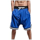 Shorts Herren Sport Mit Taschen,Kurze Hosen Herren Sport Basketball Sportshorts Streifen Jogginghose Sommer Traininghose Mit Kordelzug Elastischer Bund Und Atmungsaktive Sporthose Kurz