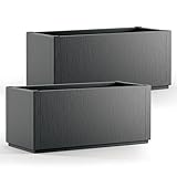 Casaria® 2X Blumenkasten Ethica 80L 80x36x35cm Ablaufboden...