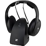 Sennheiser RS 120-W Wireless On-Ear-Kopfhörer für kristallklaren Fernsehton - leichtes Design, 3 Klangmodi, 60 m Signalreichweite, inkl. Kombi-Sender/Ladegerät - Schwarz