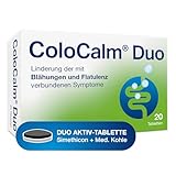 ColoCalm Duo 20 St. | Reduziert Blähungen und Flatulenz | Wirkt gegen Krämpfe und damit verbundene Schmerzen | Mit Simethicon + medizinischer Kohle | vegan, glutenfrei & laktosefrei