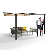 Grindi - Garten Pergola Pavillon Terrassendach Wandpergola Siros 3x4m - wasserdichtes & stabiles Sonnenschutz für Terrasse und Freistehender, Carport-Pavillon, Grillpavillon, Markise als Vordach