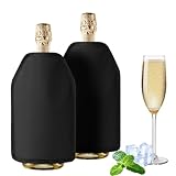 AUROAY Weinkühler Manschette 2er Set- Kühlmanschette für Wein & Sekt - Flaschenkühler für unterwegs - Weinmanschette, Weinflaschenkühler