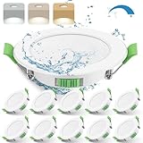 LED Einbaustrahler 230V Dimmbar 10er Set, 67-75mm 7W Ultra Flach IP44 LED Spots Warmweiß Neutralweiß Kaltweiß Deckenspots LED für Badezimmer Küche Wohnzimmer, Weiss