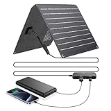 Ecosonique 10W Solar Ladegerät für Handy, Dual Ports (USB A/USB C) mit Abnehmbarem Power HUB, IP67 Wasserdicht Ultraleichtes Solarpanel Faltbar für iPhone Samsung Power Bank, Camping Wandern