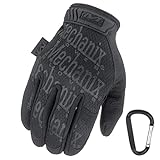 Mechanix WEAR ORIGINAL Einsatz-Handschuhe, atmungsaktiv & abriebfest + Gear-Karabiner, Original Glove in Schwarz, Coyote, Multicam/Größe S, M, L, XL (M, Schwarz/Covert)