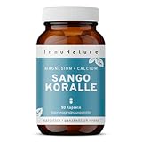 InnoNature Sango Meereskoralle Kapseln | natürliches Magnesium und Calcium aus der Sango Meereskoralle | 90 Kapseln, 678 mg Calcium, 339 mg Magnesium, laborgeprüft, vegan & hergestellt in DE