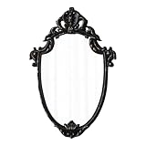 Sintosin Gothic Spiegel Schwarzer Rahmen 60 x 40 cm, Vintage Dekorative Wandspiegel Oval, Barock Antiker Spiegel Wand für Wohnzimmer, Schlafzimmer, Badezimmer, Flur
