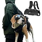 Wakytu Hundetasche für Kleine Hunde Notfallrucksack, Hundetragetasche für Behindert, Gelenkverletzungen, Ältere Hunde Treppen rauf und runter, Autos Hundetragetuch (33-66 LBS)