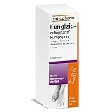 Fungizid-ratiopharm® Pumpspray mit dem Wirkstoff Clotrimazol. Zur schonenden Behandlung verschiedener Pilzerkrankungen der Haut, wie z. B. Fußpilz, 10 mg/ml Spray