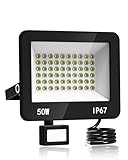 HAPYLUMI LED Strahler Mit Bewegungsmelder Außen, 50W 5000LM LED Scheinwerfer 220-240V, 6500K Kaltweiß Aussenstrahler Fluter, IP67 Wasserdicht Außenlampe für Garage Einfahrt Garten Hof