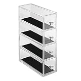 iDesign Clarity Jewelry Schmuckaufbewahrung | Schmuckkasten mit 4 Schubladen für Uhren, Ketten etc. | Umdrehbarer Schmuck Organizer mit Kratzschutz | Kunststoff durchsichtig