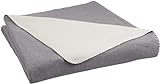 Amazon Basics - Fleecedecke, 150 x 200 cm, Grau/Cremefarben