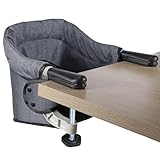 Kinderstuhl zum Anklippen, flach verstaubar, Tischsitz Faltbar Baby Hochstuhl Sitzerhöhung Portable Stabile Struktur Stuhlsitz mit Transportbeutel, Ideal für zu Hause und Unterwegs