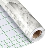 Yesaler Marmor Möbelfolie Selbstklebend Marmorpapier Wasserdicht PVC Klebefolie Möbelaufkleber Rolle für Arbeitsplatten Tischplatten Schrankflächen 40×300cm (Grau)