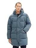 TOM TAILOR Herren 1037357 Recycled Down Puffer-Parka mit Abnehmbarer Kapuze, 32506-dusty Dark Teal, L