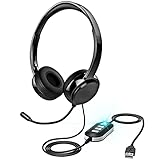 XAPROO USB Headset mit mikrofon, USB/3,5-mm PC Kopfhörer...