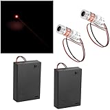 CTRICALVER 2 Stück teiliges rundes Laser 650nm fokussierbares Lasermodul Runder Laserfokus einstellbarer Laser runder roter 3-5V mit Kunststofflinse + 2pcs AA Batteriehalter